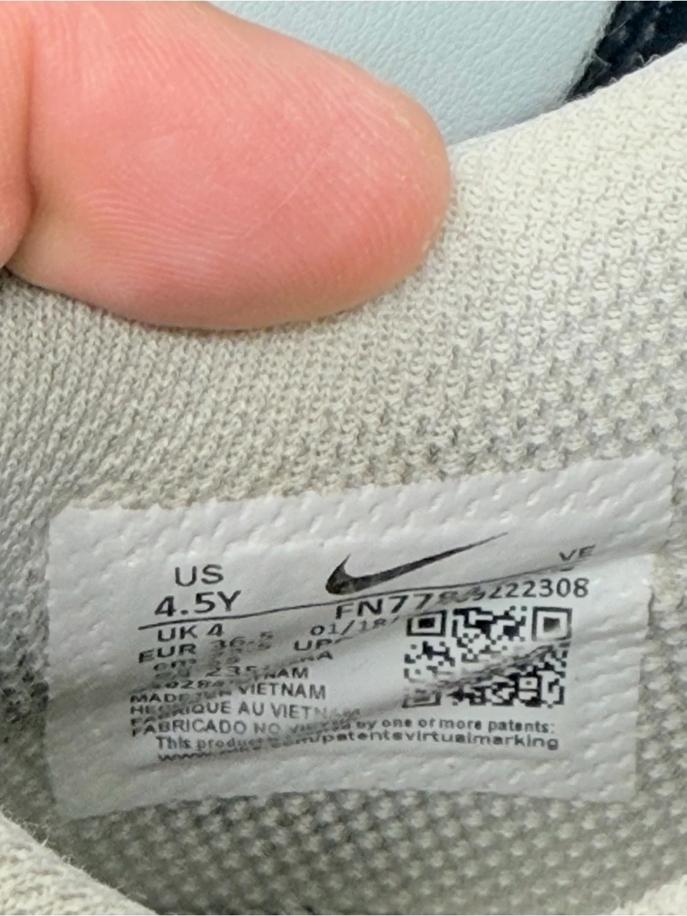 Size 4.5 Y Nike Dunk Low Black White Orange Swoosh Sneakers Y2K Skater